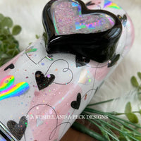 RTS - SNOW GLOBE HEART CHARM TUMBLER