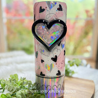 RTS - SNOW GLOBE HEART CHARM TUMBLER