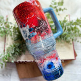 RTS -  40OZ RWB FLORAL TUMBLER