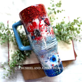 RTS -  40OZ RWB FLORAL TUMBLER